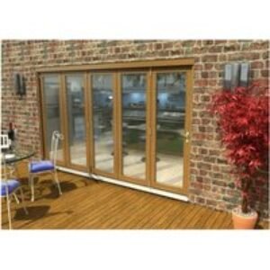 Travis Perkins 54mm Ptq Solid Oak Unfinished External Sliding Folding 3600mm Door Set