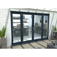 Travis Perkins 54mm Grey External French Vestibule Door Set 1800mm