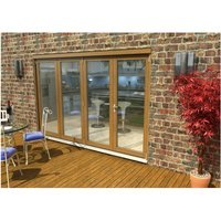 Travis Perkins 54mm Ptq Solid Oak Unfinished External Sliding Folding 3000mm Door Set