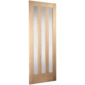 JELD-WEN Oregon Aston 3 Light Obscure Glazed Interior White Oak Door 1981x686mm