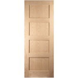 White Oak Shaker 4 Panel Sliding Provincial Barn Door 862mm