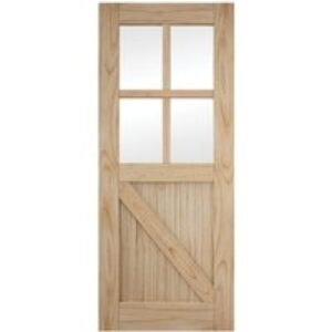 Glazed Framed Ledged & Braced Sliding Urban Barn Door 862mm