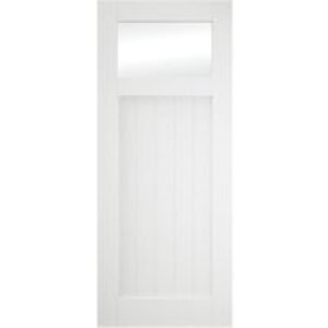 Jeld Wen Primed Cottage Clear Glazed Sliding Door with Industrial Track 2073 x 862 x 35mm