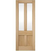 JELD-WEN 4 Panel Clear Glazed Oak Deco Interior Door 1981x686mm