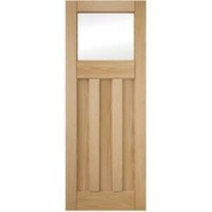 JELD-WEN 3 Panel Clear Glazed White Oak Interior Door 1981x686mm