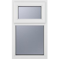 Crystal Upvc Window White A Rated Top Hung Opener Over Fixed Light 1190mm x 1115mm Obscure Glazing