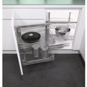 800 mm Corner Base with 400mm Fascia Vario Corner Mechanism With Mesh Baskets - Left Hand