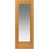 Jb Kind Oak Medina Internal Prefinished Glazed Door 35 x 1981 x 686mm