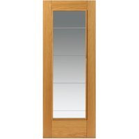 Jb Kind Oak Medina Internal Prefinished Glazed Door 35 x 1981 x 762mm