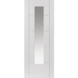 JB Kind Tigris 1 Light Prefinished White Clear Glazed Door 1981 x 686 x 35mm