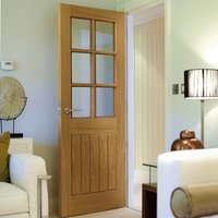 JB Kind Oak Internal Suffolk Glazed 6 Light Door 2040 x 626 x 40mm