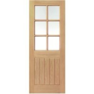 JB Kind Oak Internal Suffolk Glazed 6 Light Door 2040 x 826 x 35mm