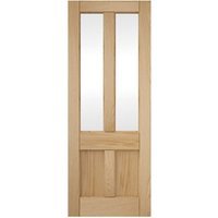 JELD-WEN 4 Panel Clear Glazed Oak Deco Interior Door 1981x838mm
