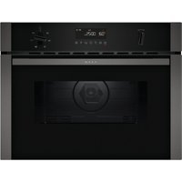 NEFF N 50 Circotherm 15 Programme Compact Microwave Oven Black Glass with Graphite Grey Trims 45cm – C1AMG84G0B