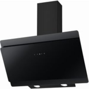 Unbranded 90cm Angled Glass Cooker Hood Black - NVMA90NN