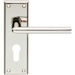 4FireDoors Vogue Lever Handle On Euro Profile Back Plate Chrome