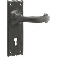 Frelan Hardware Jedo Regal Lever Lock Handle Set Black Antique