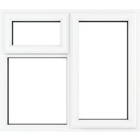 Crystal White Upvc Casement Clear Window 3P Top and Right Hand Opening 905 mm x 965 mm