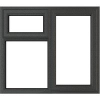 Crystal Grey Upvc Casement Clear Window 3P Top and Right Hand Opening 1190 mm x 965 mm