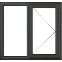 Crystal Grey Upvc Casement Clear Window 2P Right Hand Opening 1190 mm x 1190 mm
