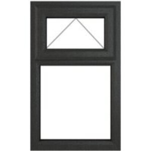 Crystal Grey Upvc Casement Clear Window 2P Top Opening 610 mm x 1115 mm