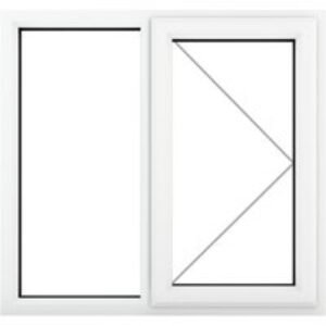 Crystal White Upvc Casement Clear Window 2P Right Hand Opening 1190 mm x 1190 mm