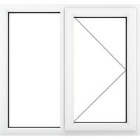 Crystal White Upvc Casement Clear Window 2P Right Hand Opening 905 mm x 965 mm