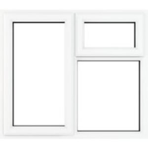 Crystal White Upvc Casement Clear Window 3P Top and Left Hand Opening 1190 mm x 1190 mm