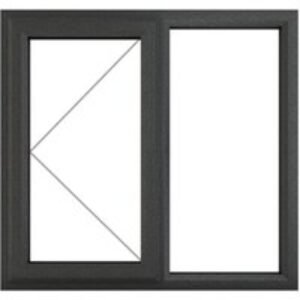 Crystal Grey Upvc Casement Clear Window 2P Left Hand Opening 905 mm x 965 mm