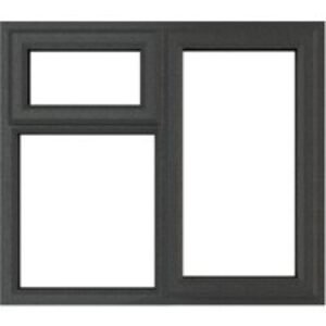 Crystal Grey Upvc Casement Clear Window 3P Top and Right Hand Opening 1190 mm x 1040 mm