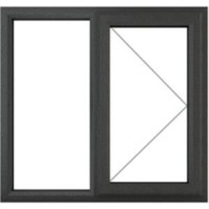 Crystal Grey Upvc Casement Clear Window 2P Right Hand Opening 1190 mm x 965 mm