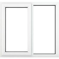 Crystal White Upvc Casement Clear Window 2P Left Hand Opening 905 mm x 965 mm