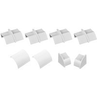D-Line Clip-Over Accessory Pack Including 4 x Coupler, 2 x Inlet/Outlet & 2 x End Cap 1 x Left, 1 x Right White 22 x 22mm