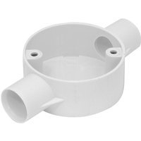 Profix PVC Conduit Box 2 Way Through Box White 25mm