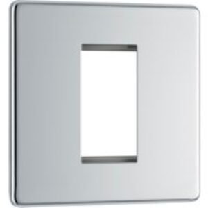 Bg Screwless Flat Plate Polished Chrome Data Plate 1 Gang 1 Module
