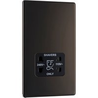 Bg Screwless Flat Plate Black Nickel Shaver Socket Dual Voltage 115/230V