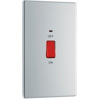 Bg Screwless Flat Plate Polished Chrome 45A Dp Switch Switch & Neon 2 Gang