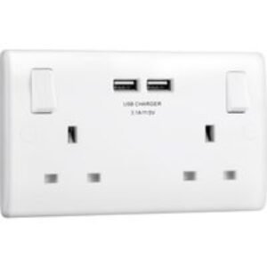 Bg 13A Low Profile Sp USB Switched Socket 2 Gang 3.1A