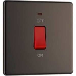 Bg Screwless Flat Plate Black Nickel 45A Dp Switch Switch & Neon 1 Gang