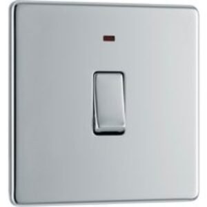 Bg Screwless Flat Plate Polished Chrome 20A Dp Switch Switch & Neon