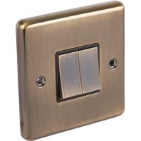 Wessex Antique Brass Switch 2 Gang 2 Way