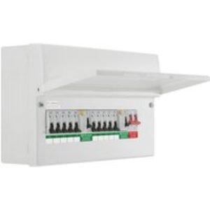 BG Metal Consumer Unit Dual RCD Type A + 10 MCBs 10 Way