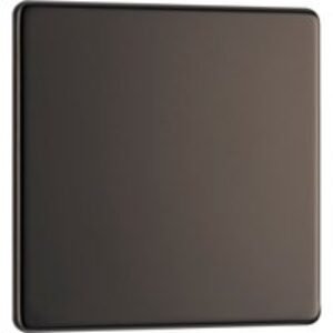 Bg Screwless Flat Plate Black Nickel Blank Plate 1 Gang