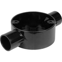 Profix PVC Conduit Box 2 Way Through Box Black 25mm