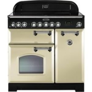 Rangemaster Classic Deluxe Induction Range Cooker 90cm Cream with Chrome Trim - CDL90EICR/C