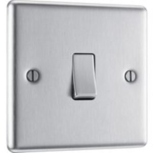 Bg Brushed Steel 10A Switch 1 Gang Intermediate