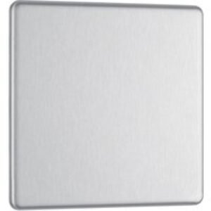 Bg Screwless Flat Plate Brushed Stainless Steel Blank Plate 1 Gang