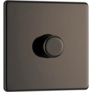 Bg Screwless Flat Plate Black Nickel Dimmer Switch 1 Gang 2 Way