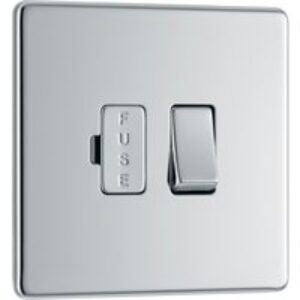 Bg Screwless Flat Plate Polished Chrome 13A Spur Unit Switched Fused