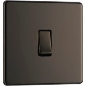 Bg Screwless Flat Plate Black Nickel 10AX Light Switch 1 Gang Intermediate